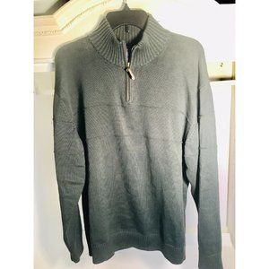 Pendleton Men’s XL Sweater Green 100% Cotton 1/4 Zip Pullover